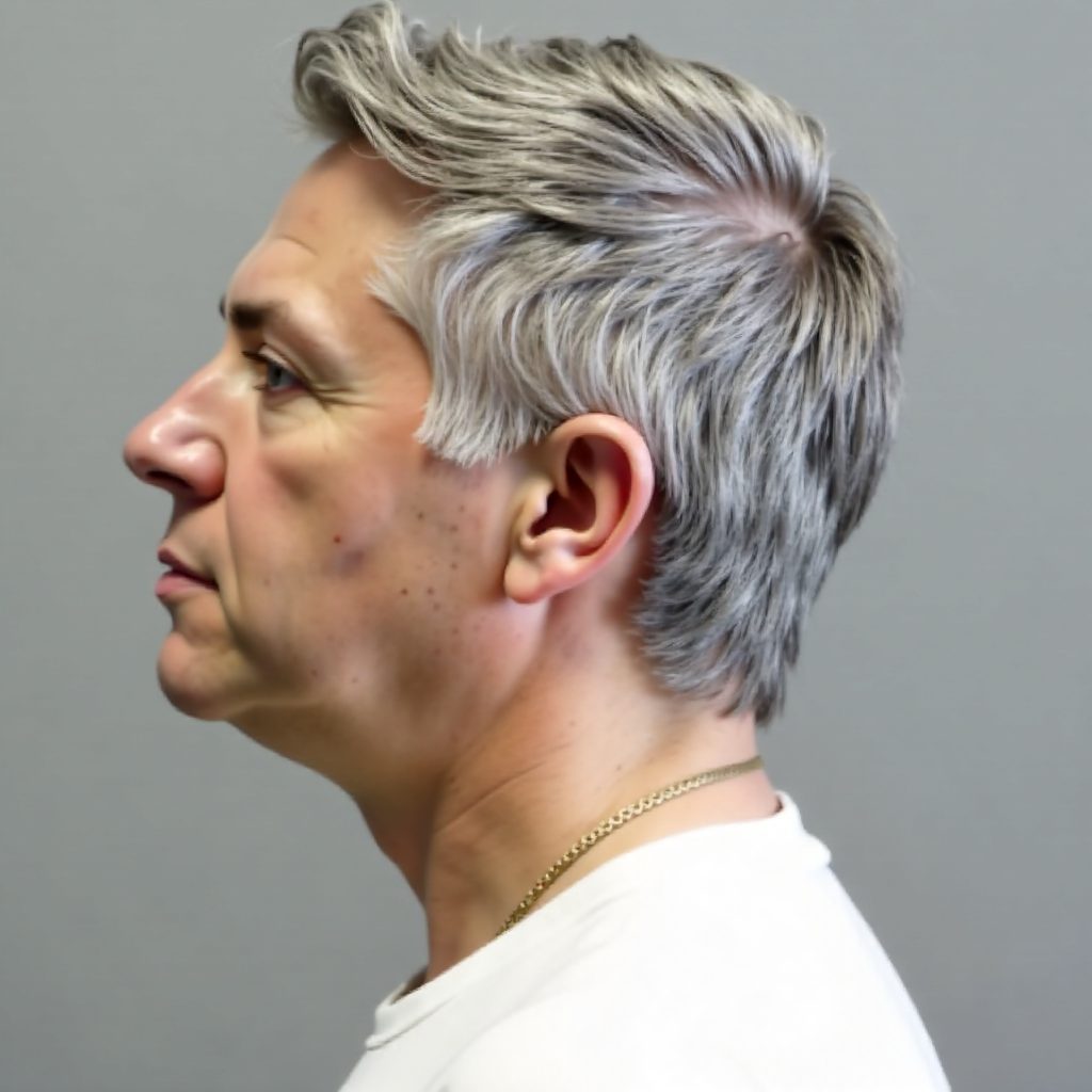 Silver Gray Hair Male