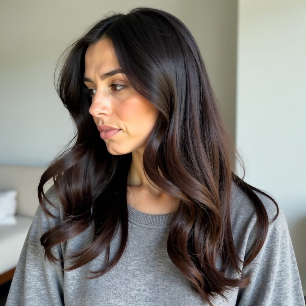 Subtle Reddish Black Hair Color