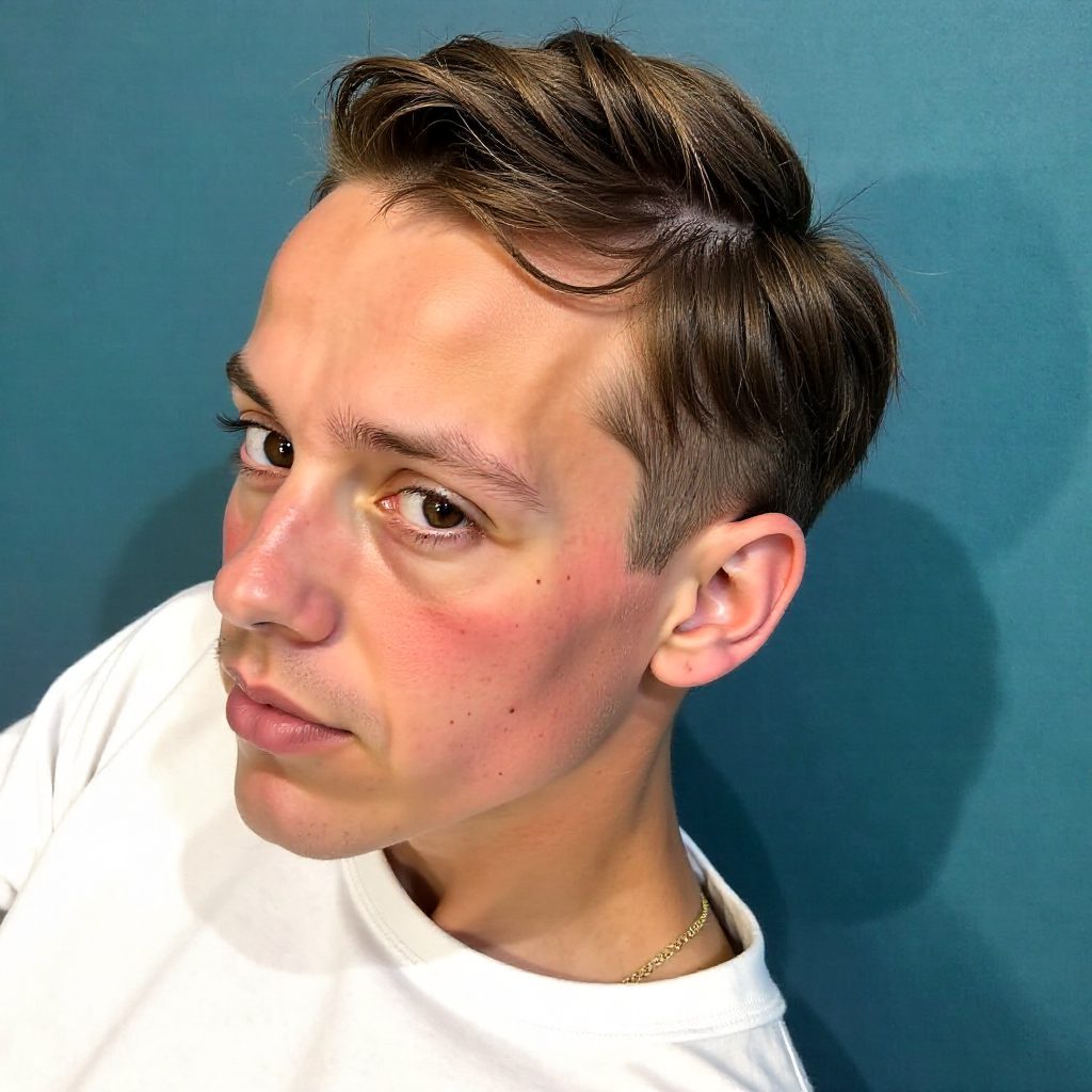 Widow's Peak Comb Over Style for Men
