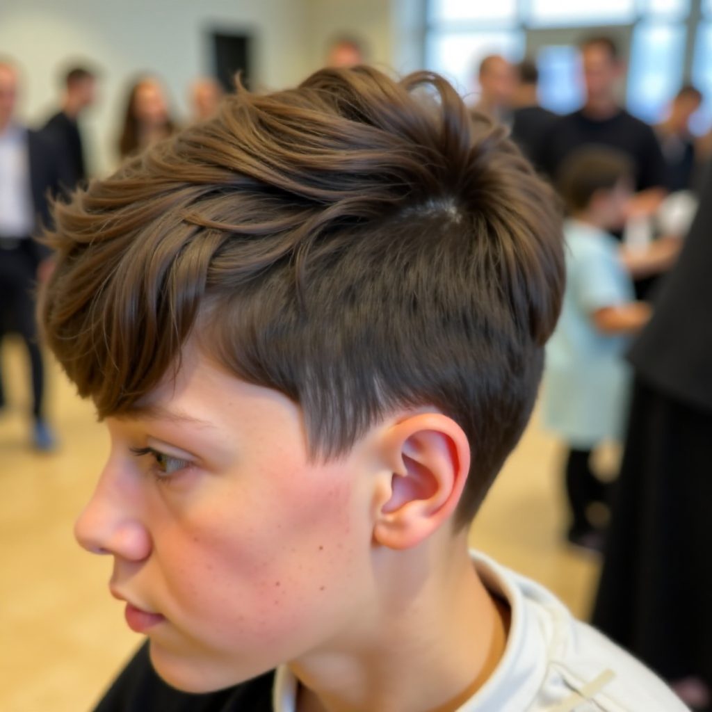 Taper Fade Haircut Fluffy Edgar Cut