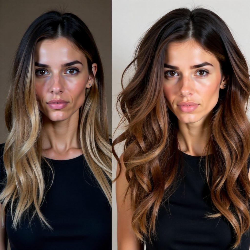 Balayage Highlights for Widow’s Peak Women