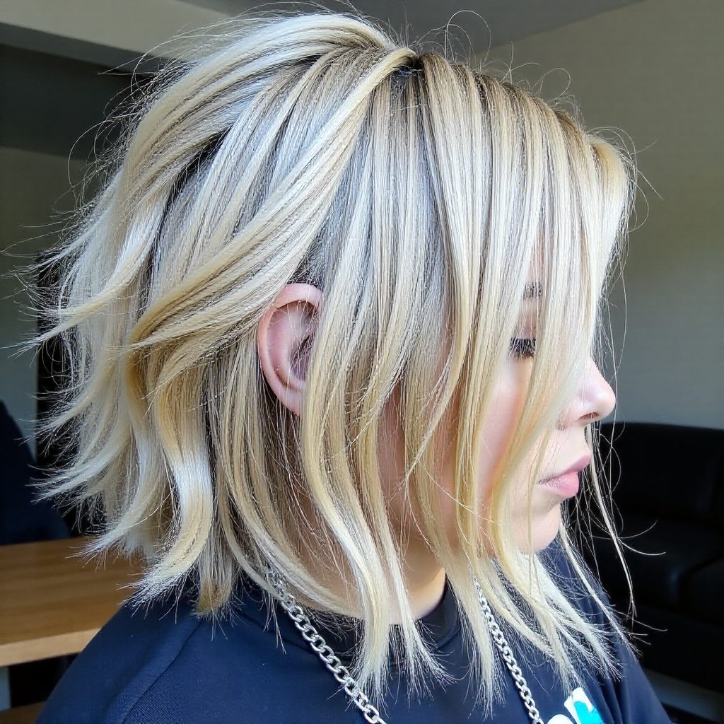 Wavy Long Stacked Hairstyle