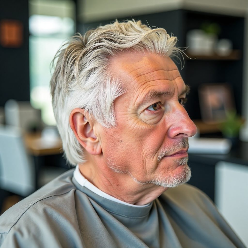 Older Men's Long Top Short Sides Hairstyle