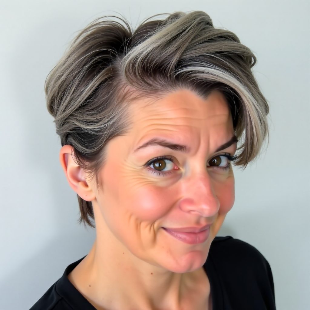 Short Widow’s Peak Hairstyle for Ladies