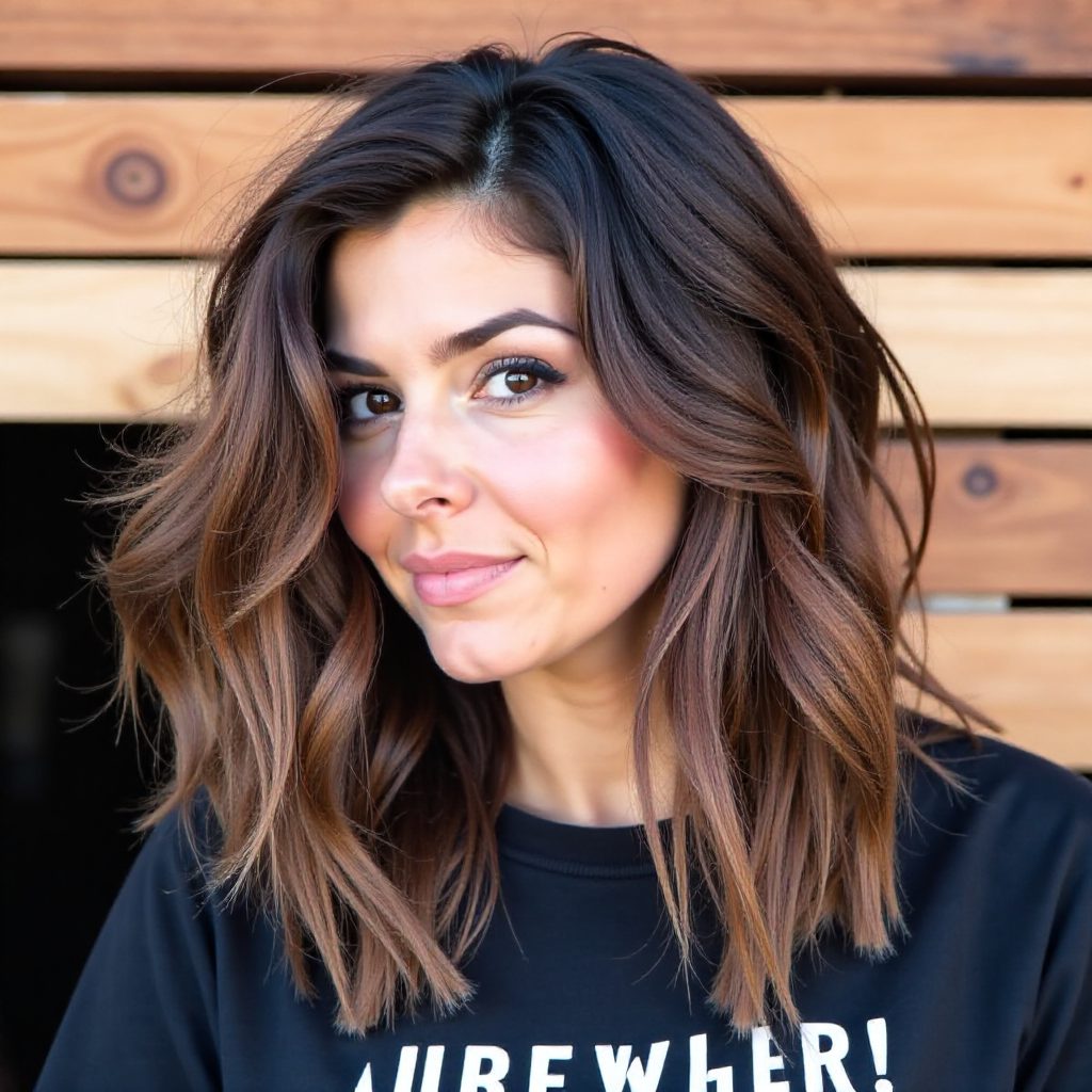 Shoulder-Length Hairstyle for Widow’s Peak