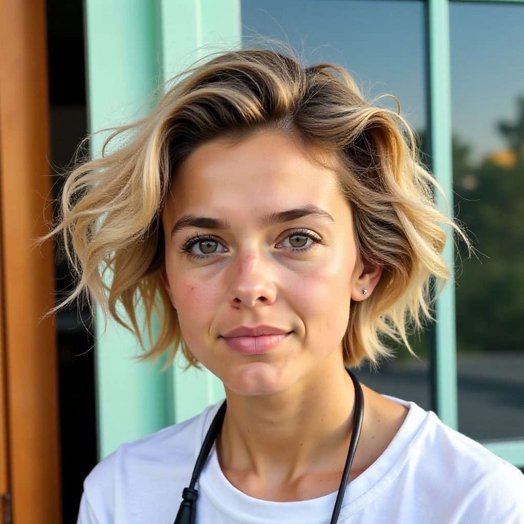 Female Hairstyle with Widow's Peak