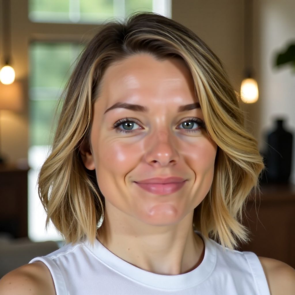 Widow's Peak Hairstyle for a Round Face