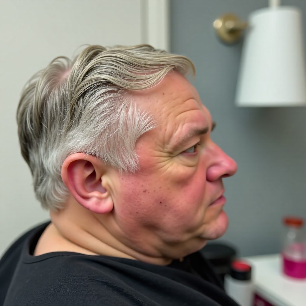 Fine Hair Receding Hairline Older Men's Hairstyle