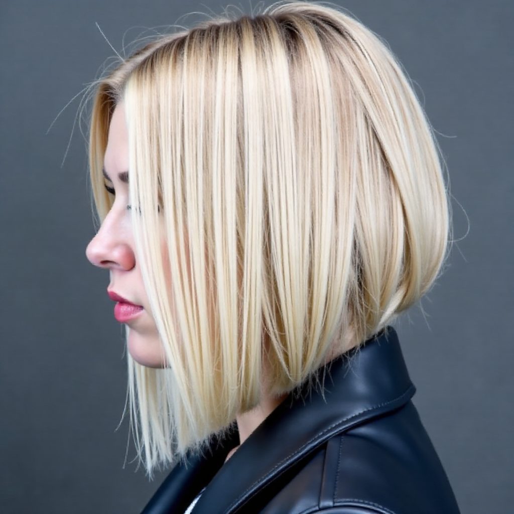 Long Blonde Stacked Bob
