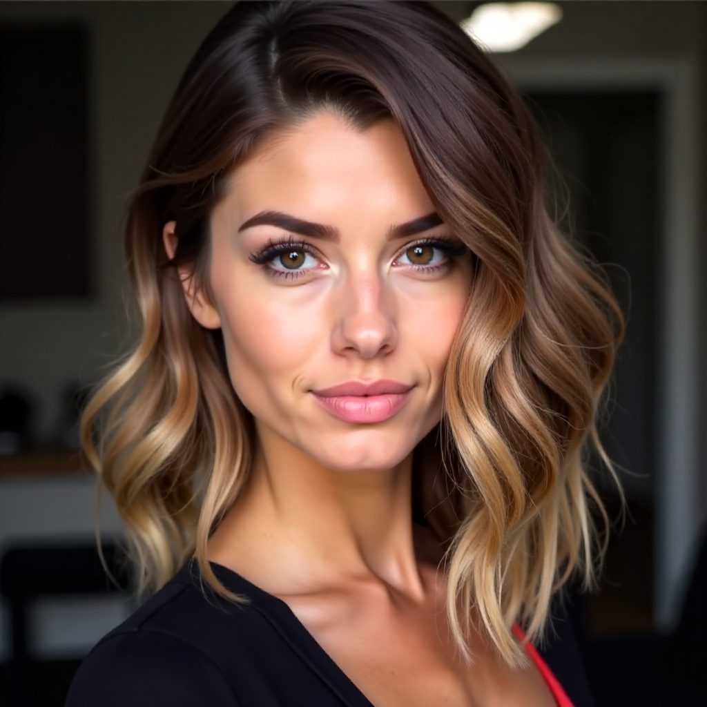 Long Stacked Bob with One Side Longer
