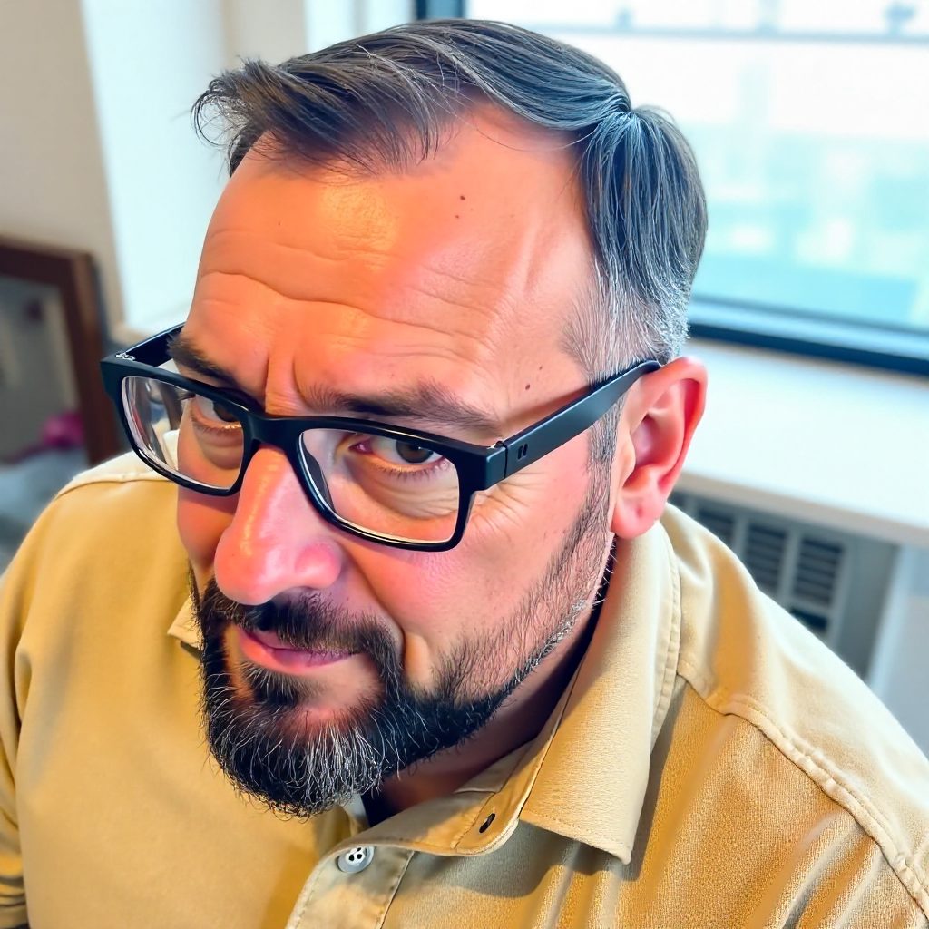 Medium Hairstyle for Mature Men with Thin Hair