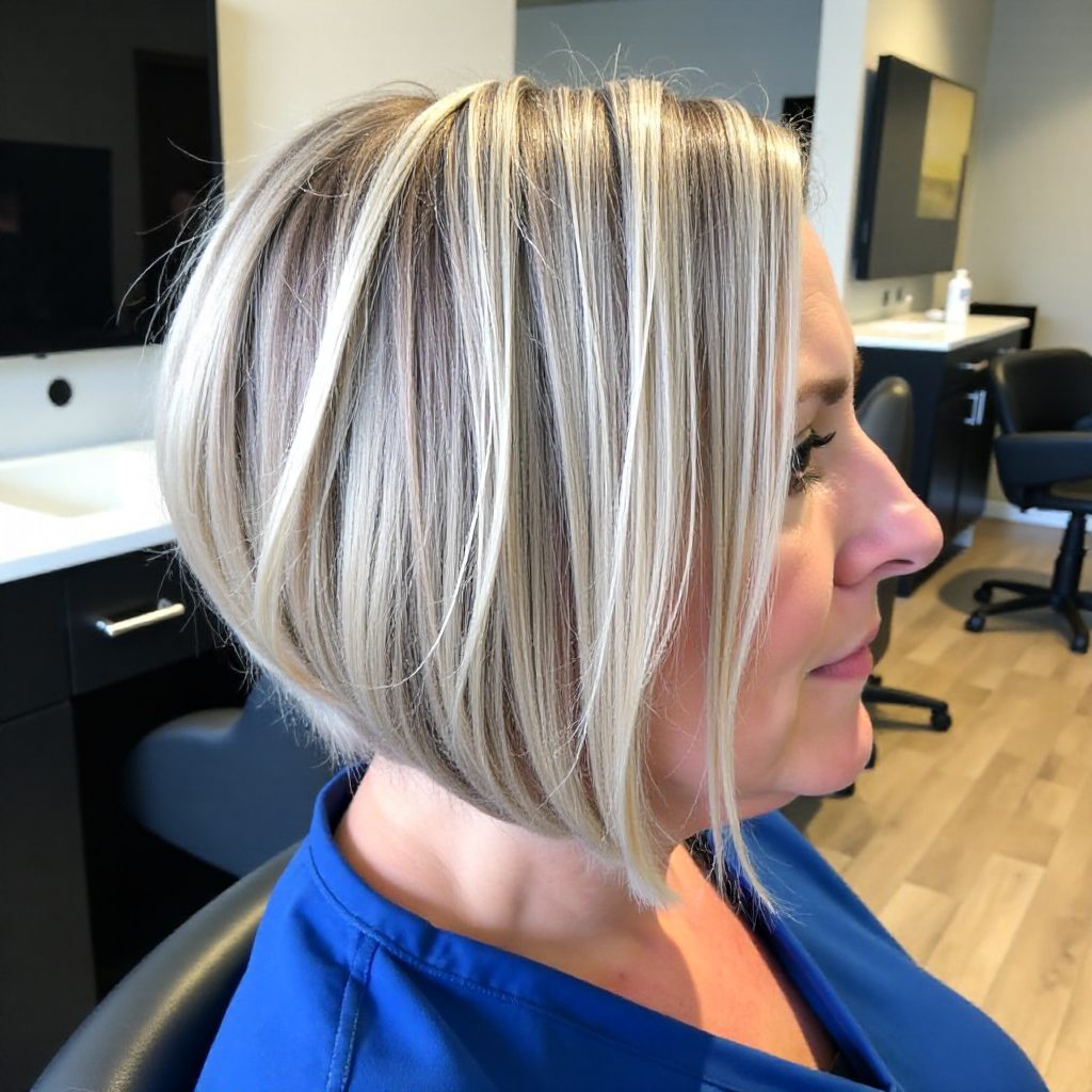 Sharp Stacked Lob Hairstyle