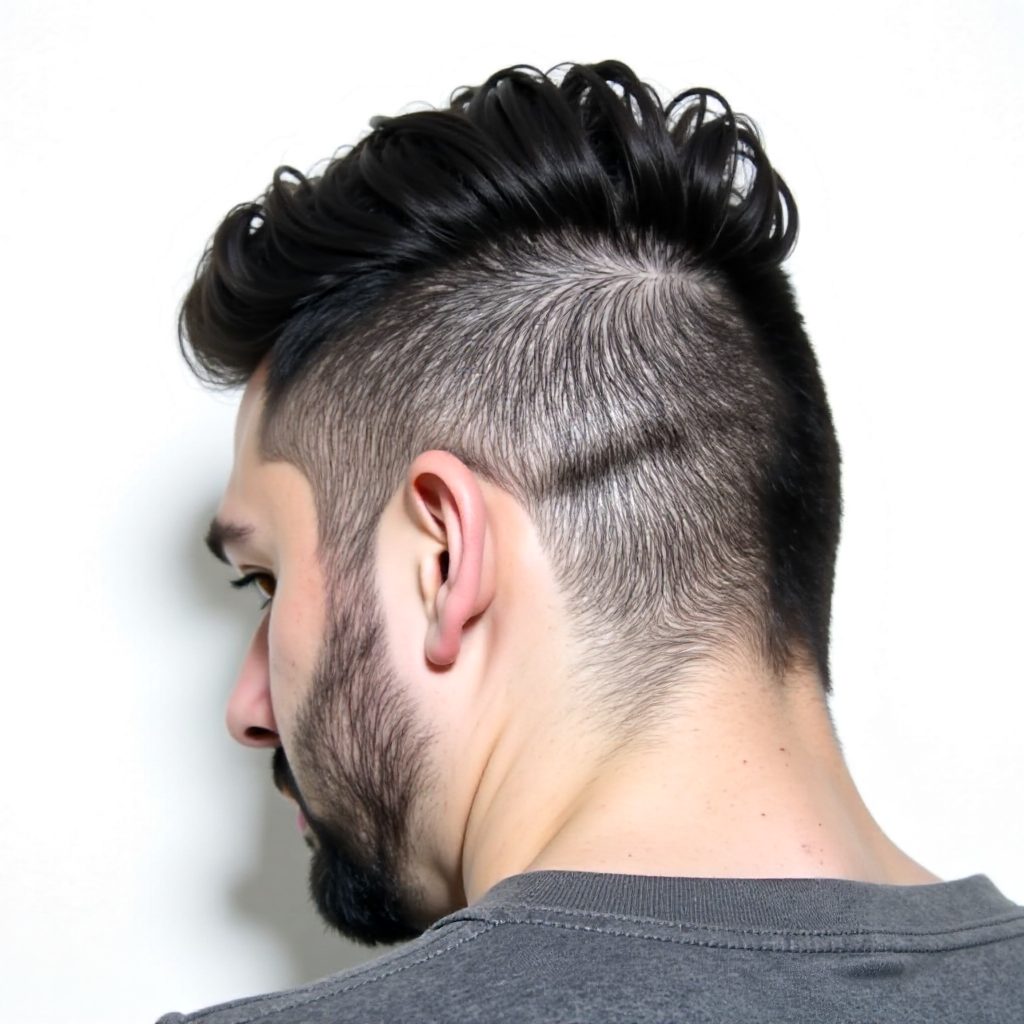 Hair Design with Lines and Short to Longer Undercut