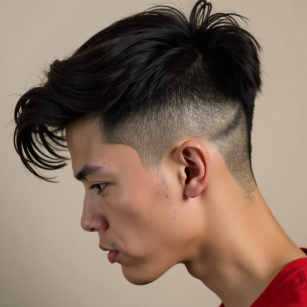 Men's Haircut Design with Tribal Patterns