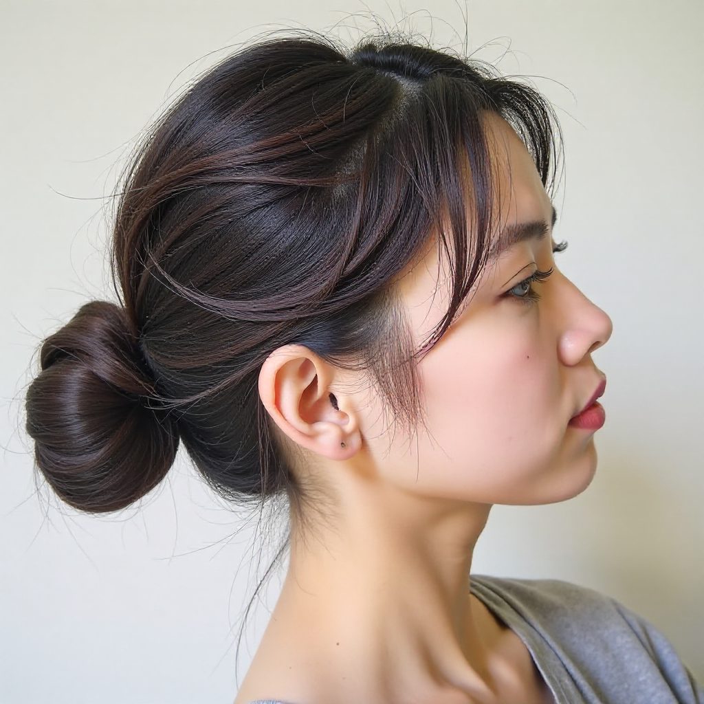 Faux Hawk Cut with a Curved Line Starting at the Temple